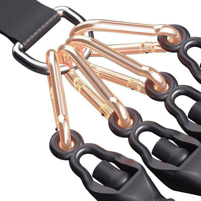 Black - 100 Pounds High Density Resistance Bands with 4 Tension Ropes Environmentally Friendly No Sl