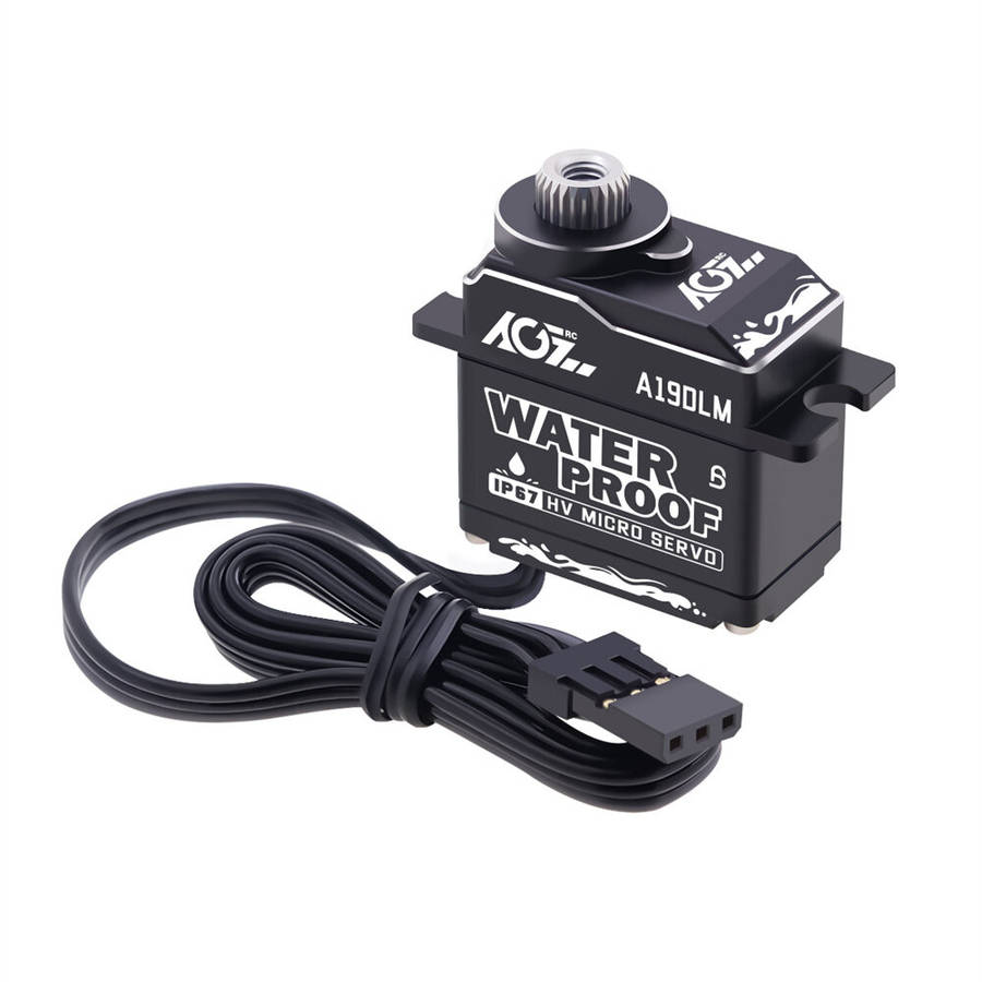Black - AGFRC A19DLM High-speed IP67 Waterproof 4KG HV Micro RC Digital Servo Steering for RC off-ro
