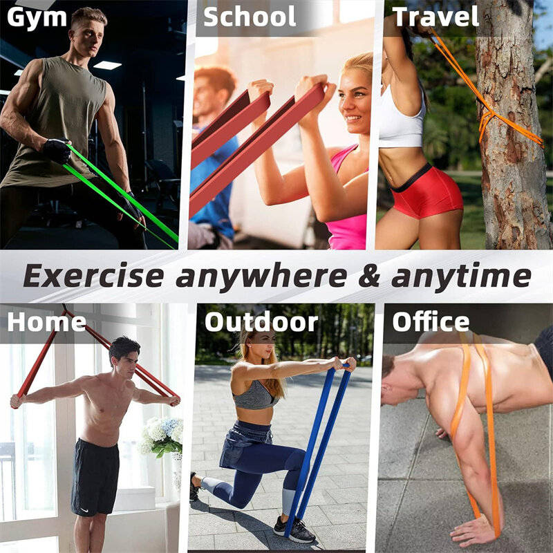 A - KALOAD 4Pack Heavy Duty Latex Resistance Band Exercise Elastic Band Set For Sport Strength Pull