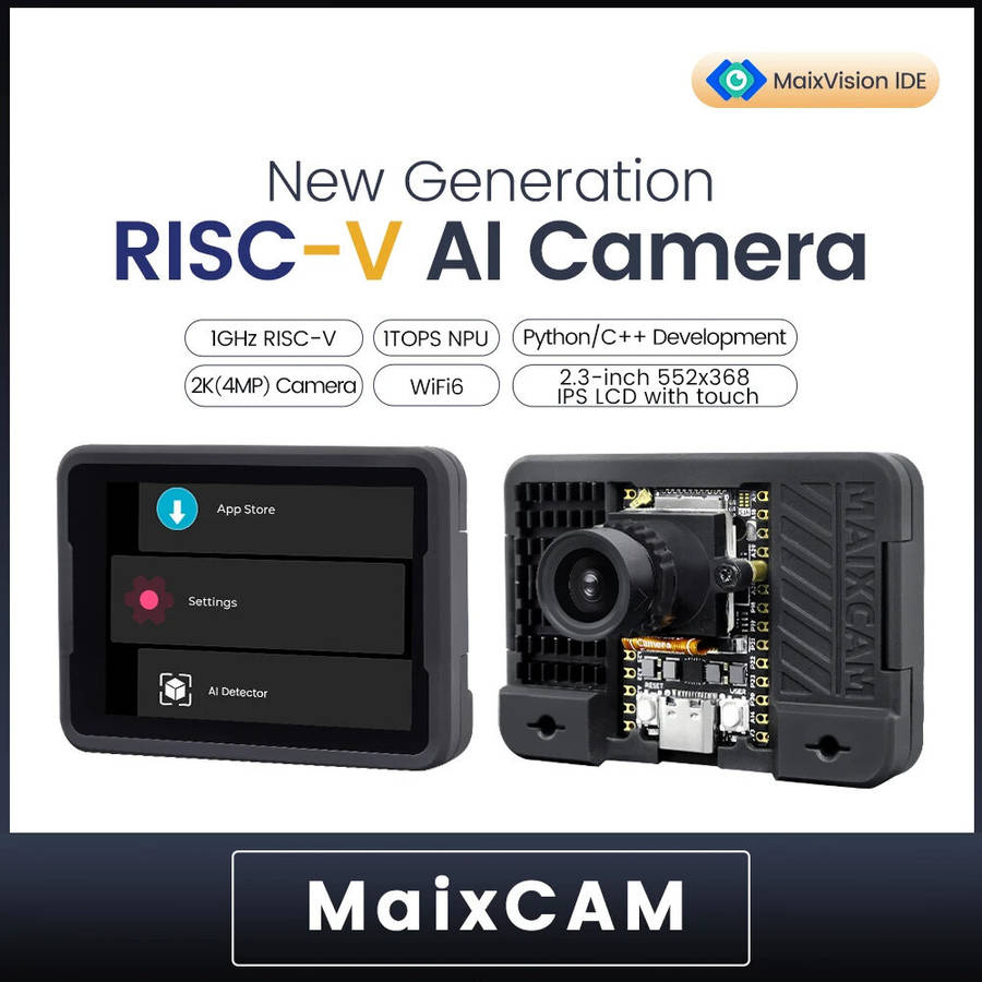 Black - Sipeed MaixCAM RISC-V AI Development Board MaixCAM MaiPy 400W Camera AI Visual Linux Voice W