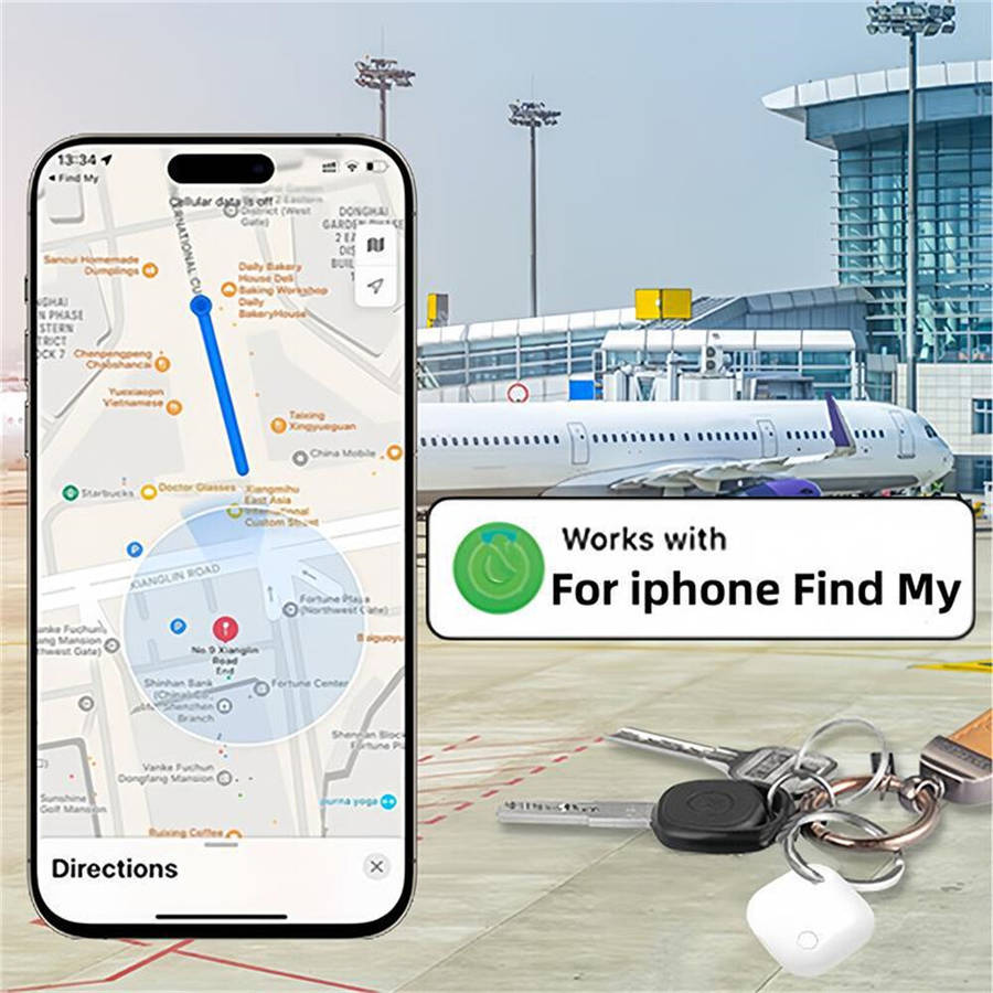 Blue - Rechargeable GPS Air Tracker Smart Tag Precise Positioning Works with Apple Find My APP Type-