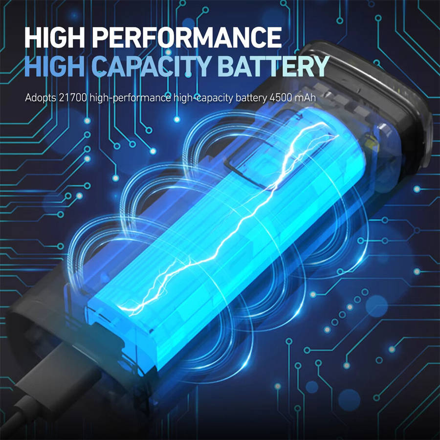 Black - CLAMI BR 2000 Lumens Bicycle Headlight 4500mAh 5 Gears IPX6 Waterproof Type-C Charging High