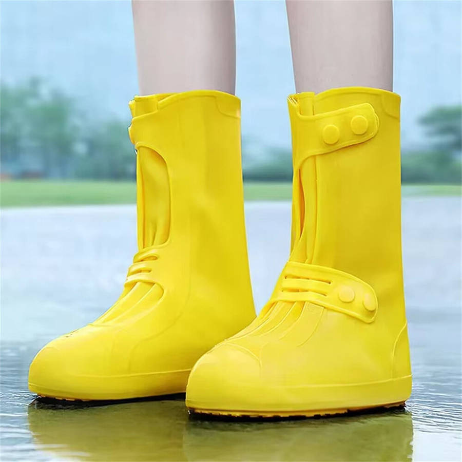 M - XANES 1 Pair Rain Boot Bicycle Shoe Covers Waterproof Silicone High Top Non-slip Shoes Protector