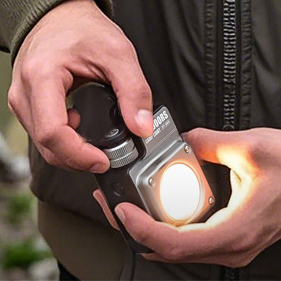 Black - SEEKNITE USB Rechargeable LED Camping Lantern with Magnetic Base and Multi-Source COB Work/R