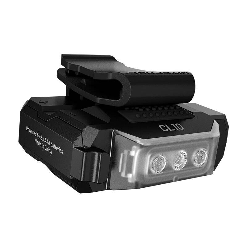 Black - NITECORE CL10 Versatile Clip-on Light Ultra Lightweight Chest Lamp/Shoulder Lamp/Hat Lamp Wi