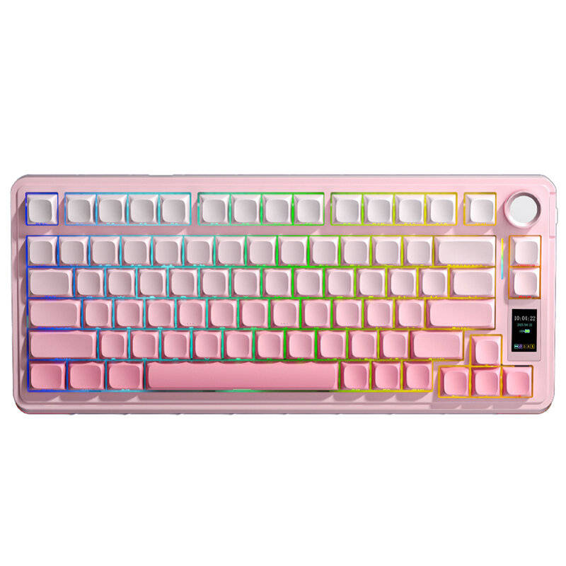 Blue/White - AULA S75 Pro Tri-mode Mechanical Keyboard with Display Screen 80 Keys 75% Layout Gasket