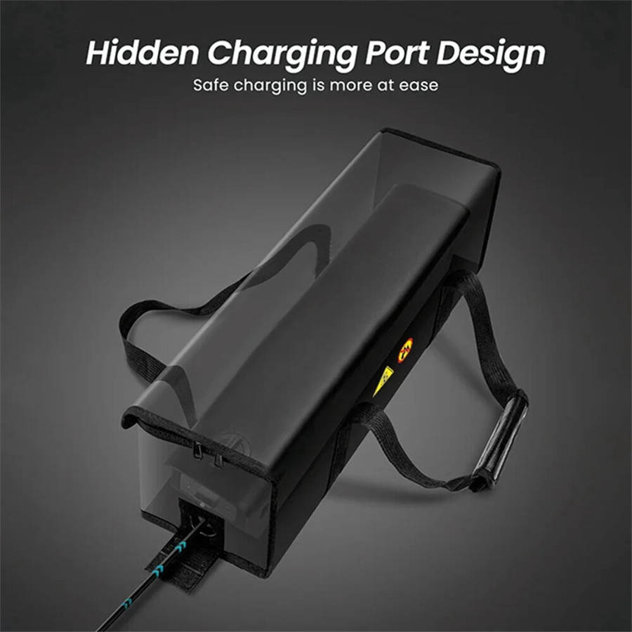 Black - XANES 49*15*15CM Lithium Battery Storage Bag for Electric Bicycle Portable Waterproof Firepr
