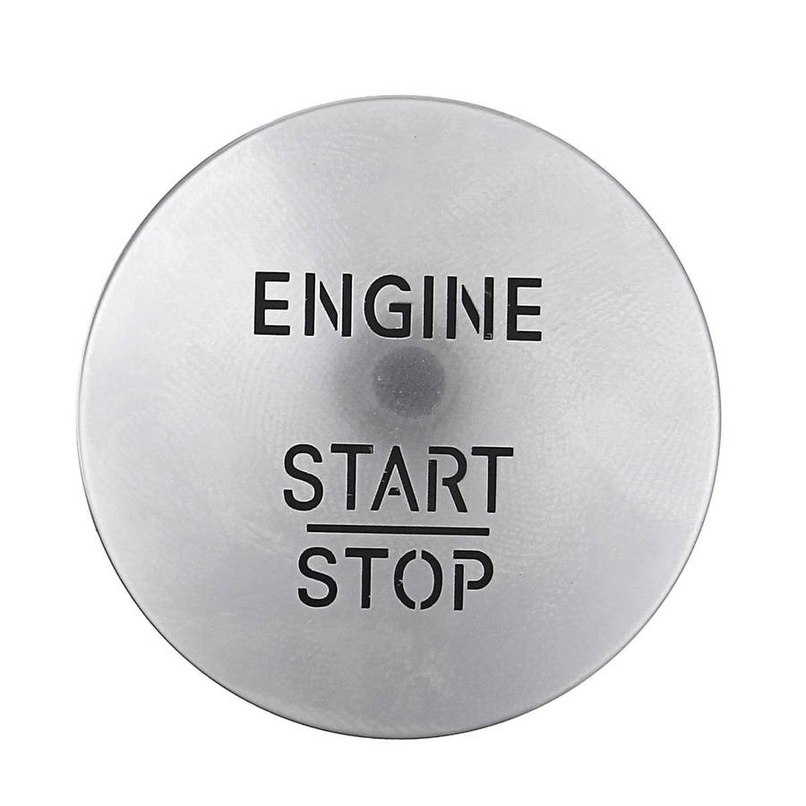 Keyless One-key Engine Start Stop Push Switch Button Ignition Switch Silver/Red for Mercedes-Benz 22