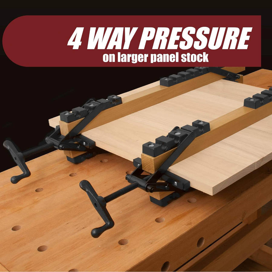Black - 4 Way Pressure Clamps Kit Alloy Steel Panel Clamp System 1000 PSI Adjustable Woodworking Cla