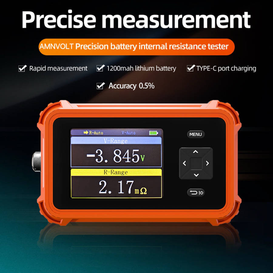 Orange - 18650 Battery Voltage Internal Resistance Tester, High-precision Trithium Lithium lron Phos