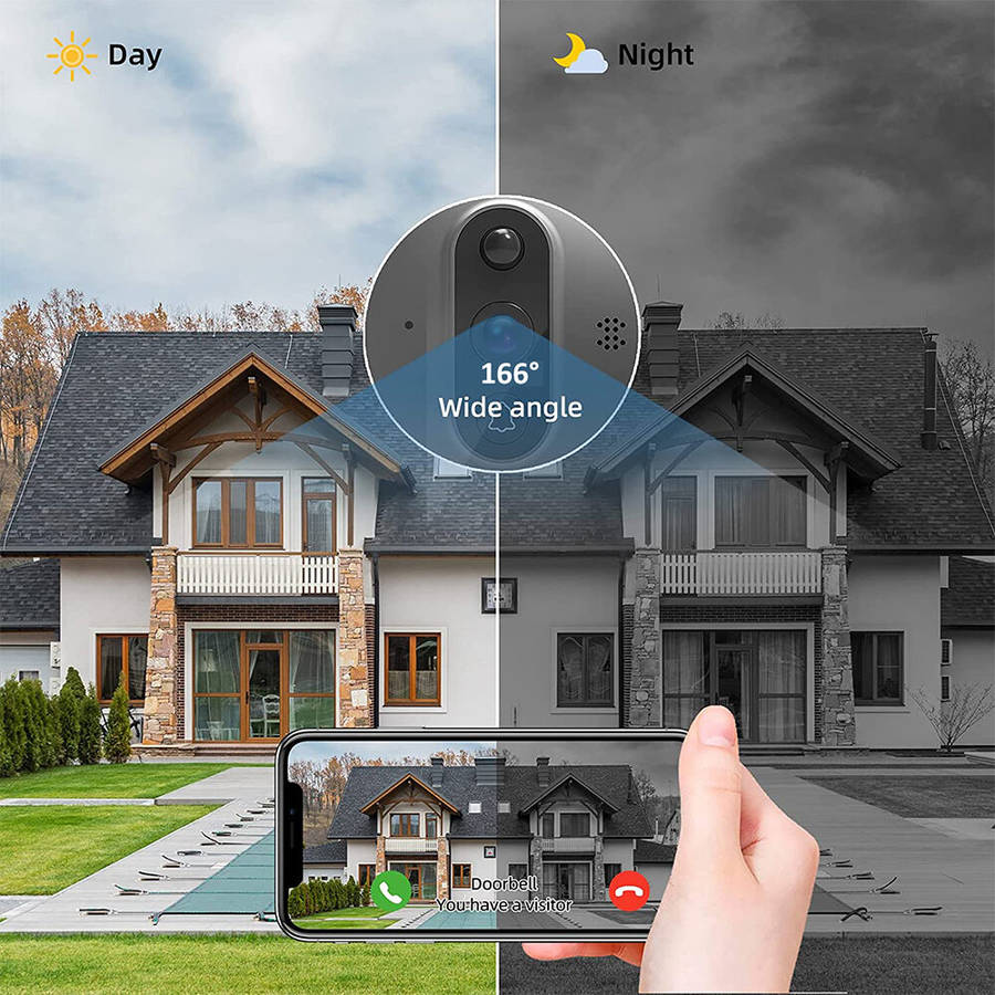 Tuya Smart WiFi 4.3" LCD Digital Peephole Door Viewer Camera 1080P 5000mAh PIR Motion Detection Two-