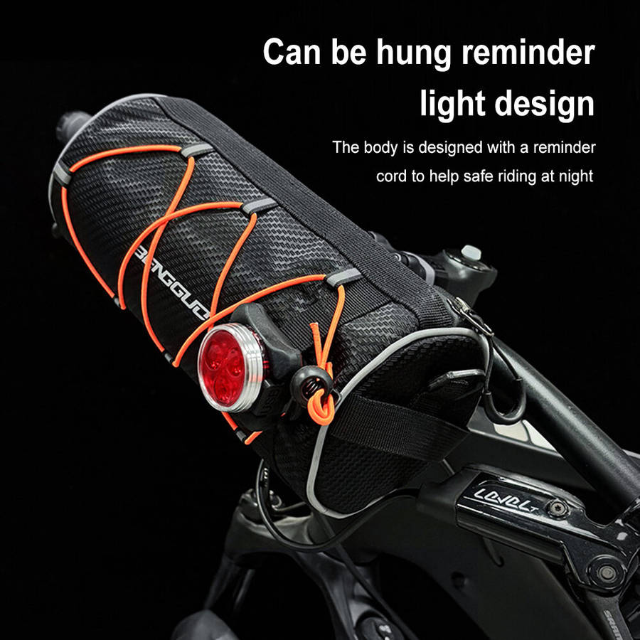 Black+Orange - BENGGUO 2.5L Multi-functional Bike Handlebar Bag Portable Reflective Large Capacity S