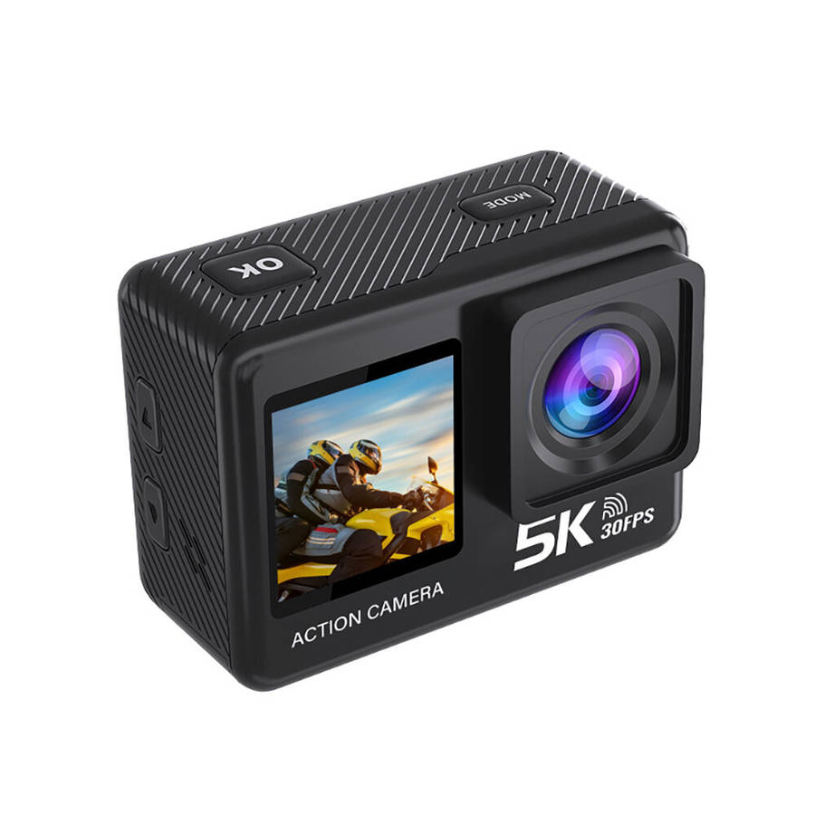 Black - AUSEK M60TR 5K Action Camera Touch Screen Sports Camera Anti-Shake HD Shooting Outdoor Cycli