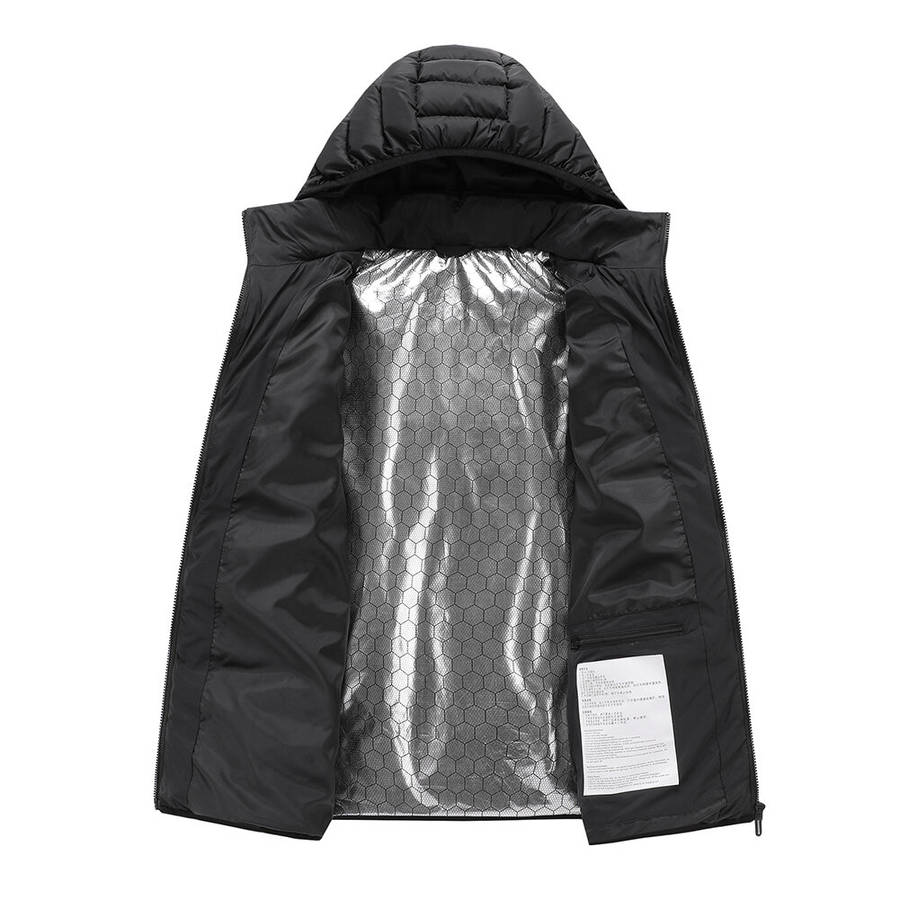 L - TENGOO HJ-11 Unisex Electric Heated Jacket - 11 Heating Areas, 3-Modes Adjustable, USB Charging,