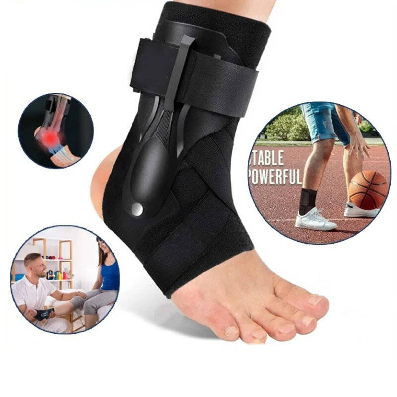 M - 1pc Ankle Support Leather Strap Foot Protection Soft Breathable Easy to Adjust Anti-Sprain Fitne