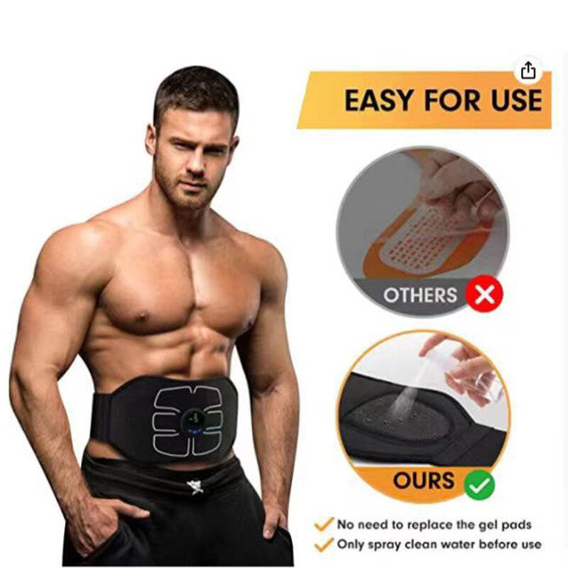 L/XL - Electric ABS Abdominal Belt Smart Body Massager Portable Lightweight Lazy Muscle Training Fit