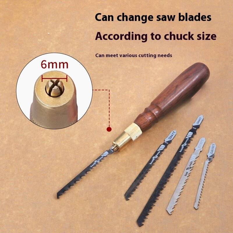 #A - Mini Hand Saw Set Steel Blades Wood Handle Compact Curve Saw for Woodworking DIY Precision Cutt