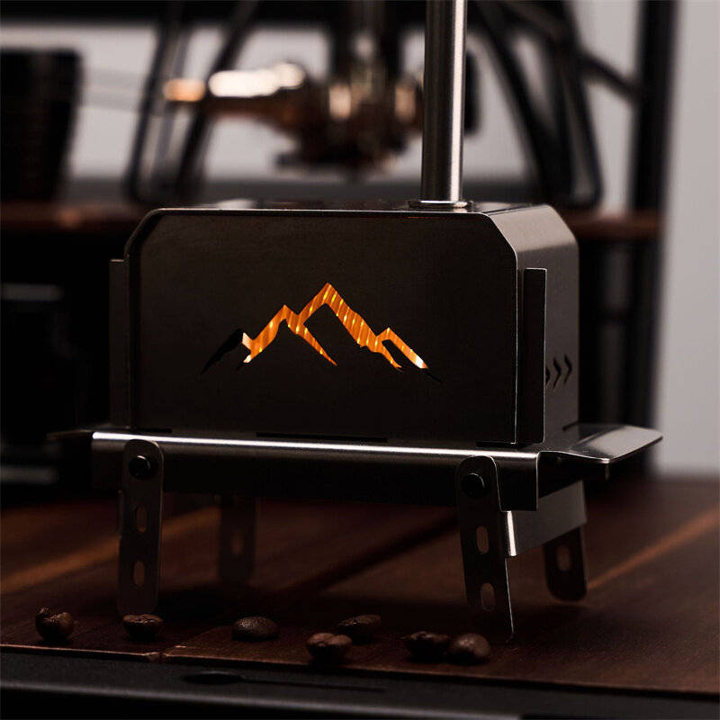 Silver - Portable Mini Stainless Steel Outdoor Wood Stove,Decorative Incense Holder for Christmas Tr