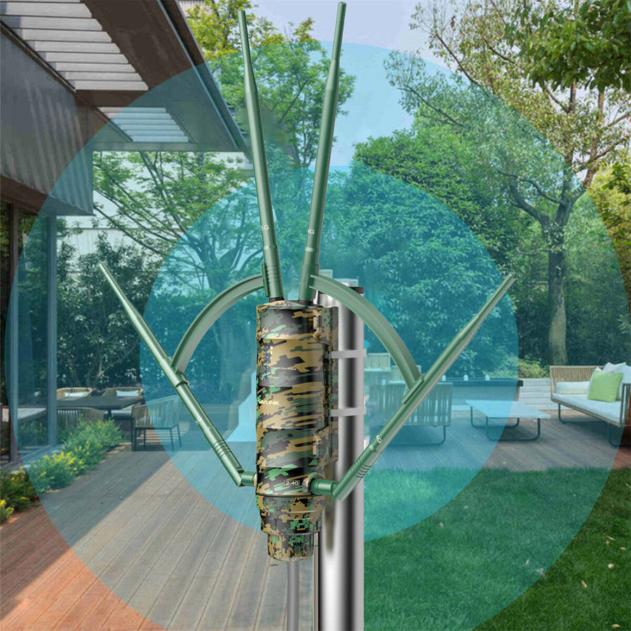 Camouflages - WAVLINK AC1200 High Power WiFi Outdoor Router Dual Band PoE Long Range Signal Booster