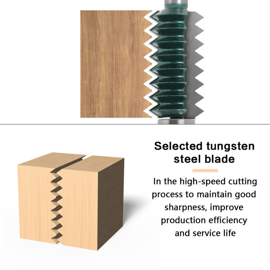 Type-A - 12mm Shank Reversible Finger Glue Joint Router Bit Bearing Finger Joint Router Bit for DIY