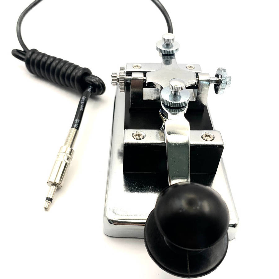 Silver - K4 Morse Code Key Stainless Steel Manual CW Keyer 0.8kg Heavy Stable Design Upgraded 3.5mm