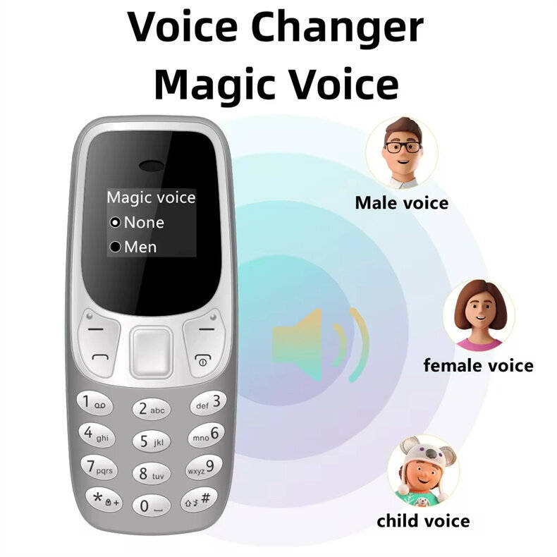 Blue - BM10mini GSM 0.66 inch Dual SIM Card Dual Standby Press Buttons Voice Changer Mini Finger Mob