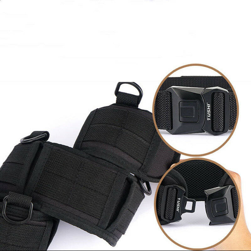Army Green - 2 inch Molle 1200D Nylon Tactical Expansion Belt Heavy Duty Hard Metal Pluggable Buckle