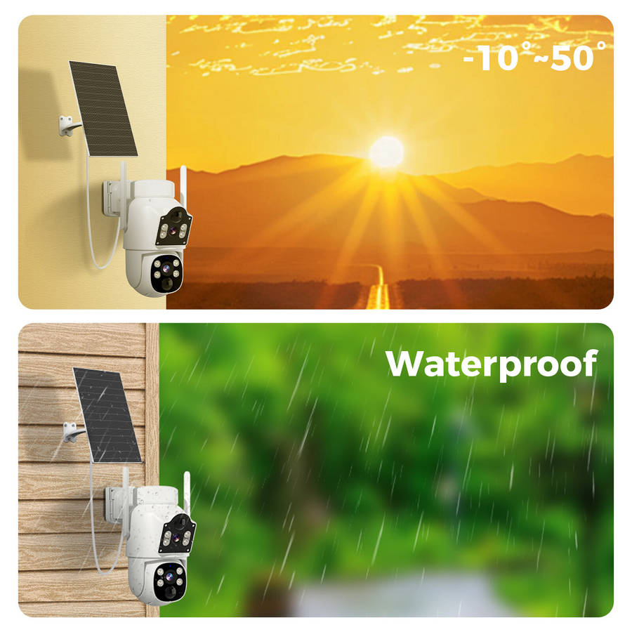 Hiseeu WTDS803 6MP Pixels Solar Powered Dual Lens Wireless WIFI IP Camera with Color Night Vision PI