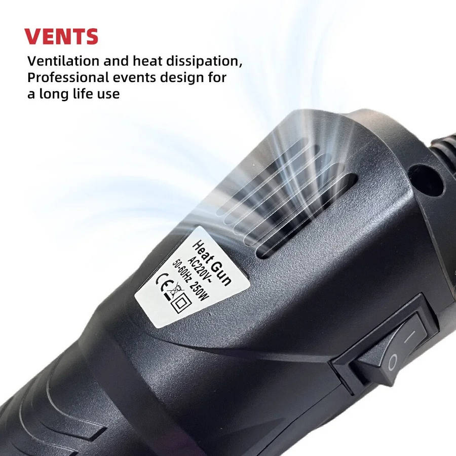 EU Plug - 220V Hot Air Gun Electric Power Temperature Blower 250W with Display DIY Craft Embossing S