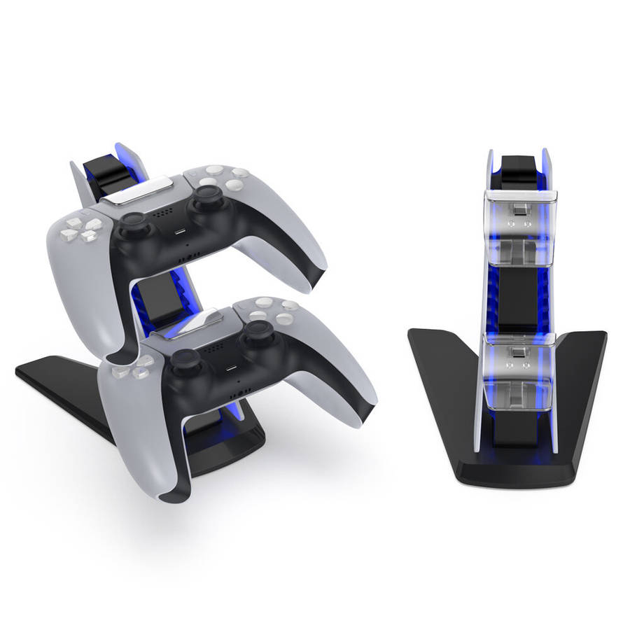 DOBE TP5-0585S Dual PS5 Fast Charger Bracket Wireless Game Controller Charging Stand with Blue Ambie