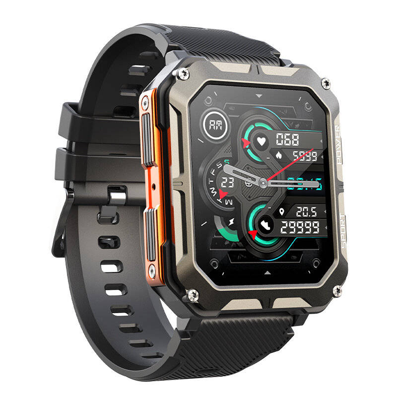 Orange - Senbono C20pro 1.83inch HD Screen bluetooth Call Heart Rate Blood Pressure Blood Oxygen Mon