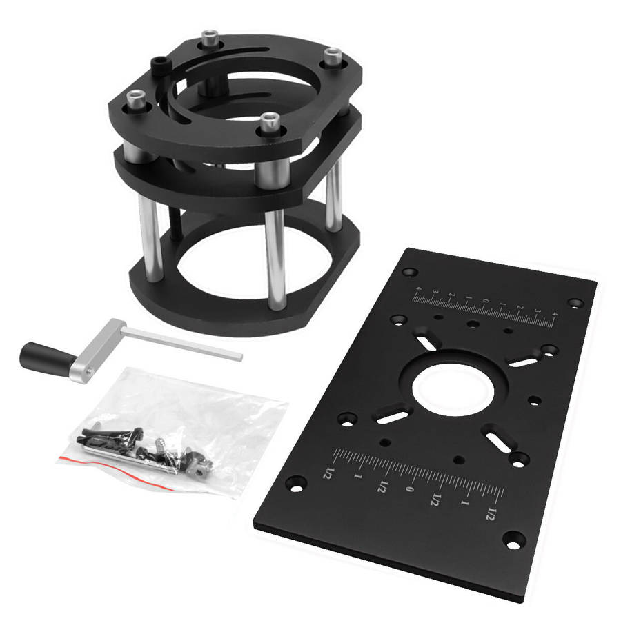 M8 Black/Red CNC Router with Aluminum Inverted Plate Lift Table and Electric Wood Milling Platform