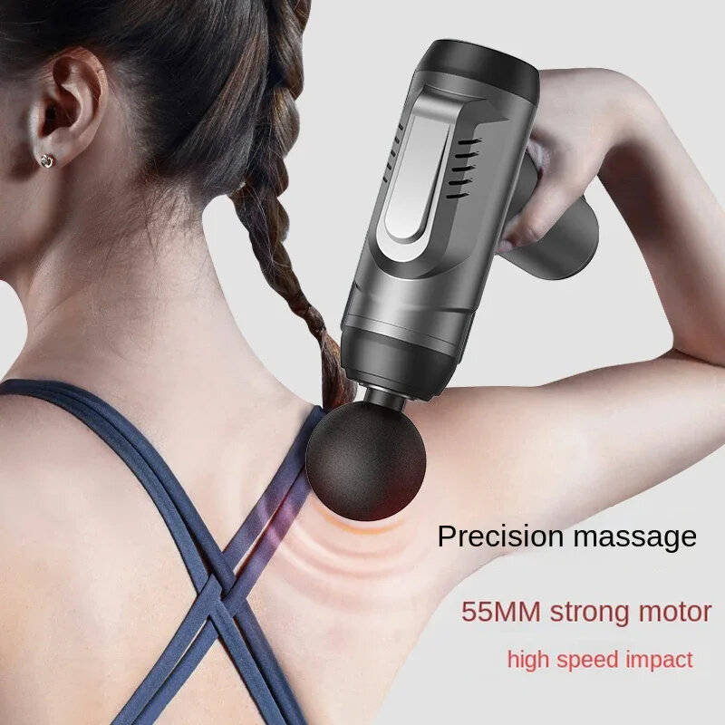 Black - Konka A2 Massage Gun 8 Message Heads 99 Adjustable Gears Fascia Gun Brushed Motor 1500mAh Ba