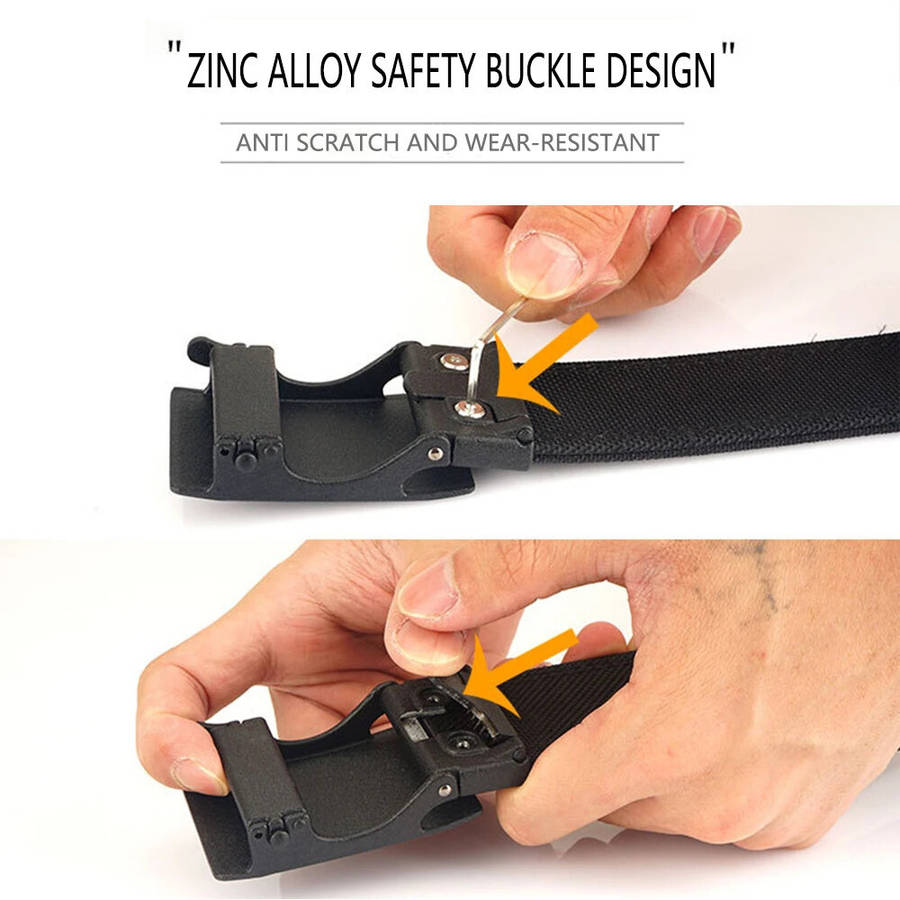 Dark Grey - TUSHI 120cm Automatic Buckle Men Tactical Belt 1100D Nylon Thickened Hardened Double-lay