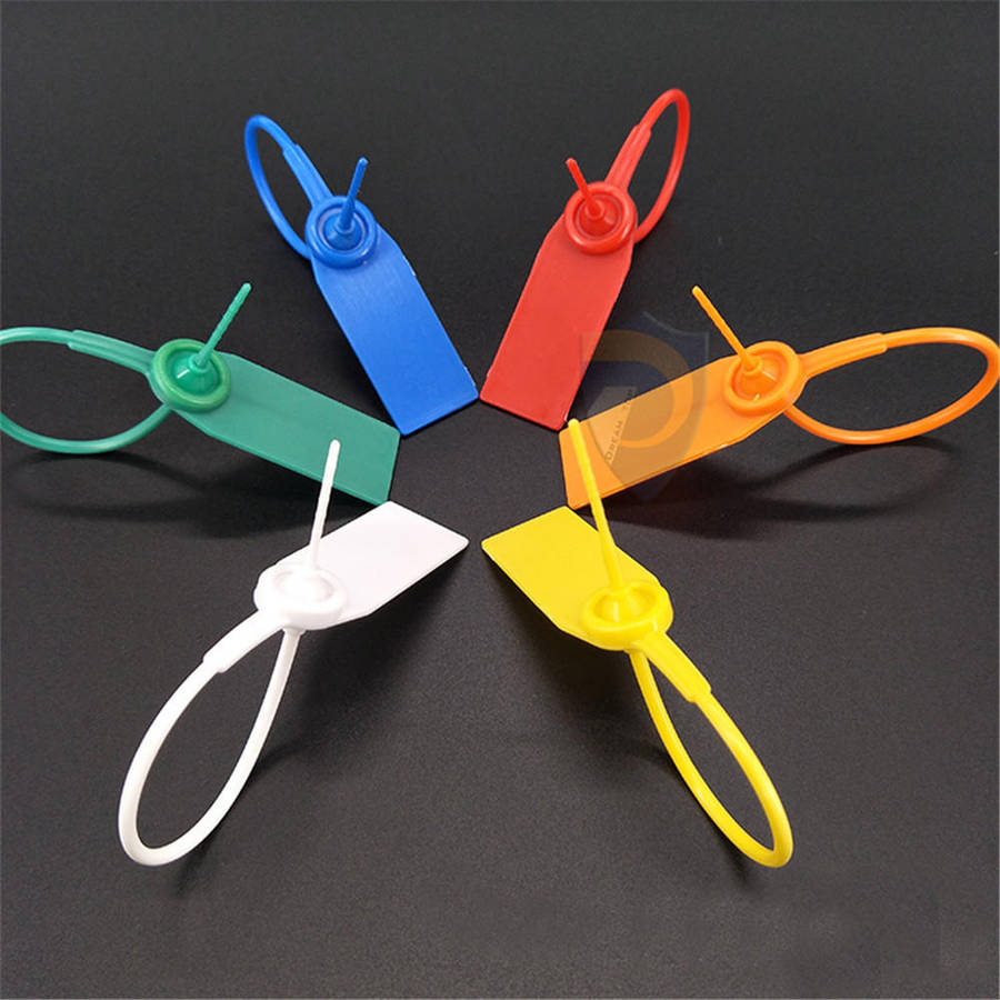 100Pcs Plastic Seal Security Tags Numbered Pull Ties Padlock Tamper-Proof Buckle Sample Seal Strap