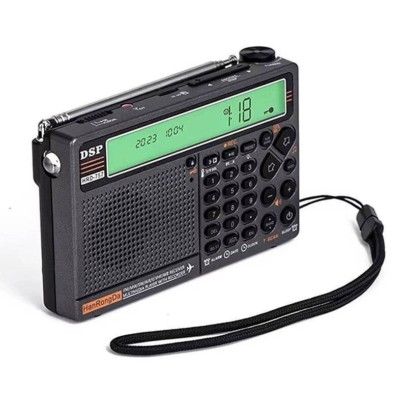 Black - Hanrongda HRD-757 Full Band Radio bluetooth APP Remote Control DSP High Sensitivity 1000 Sta