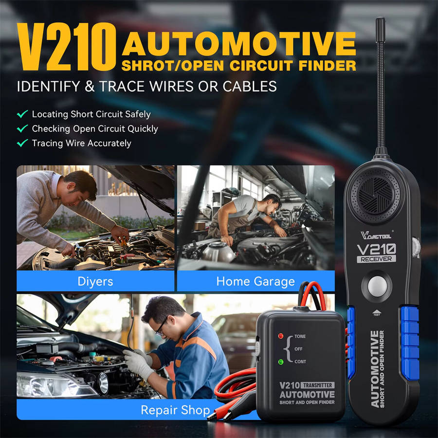 Type A - VDIAGTOOL V210 6V-42V Short Open Finder Checker Automotive Circuit Tester Car Repair Cable