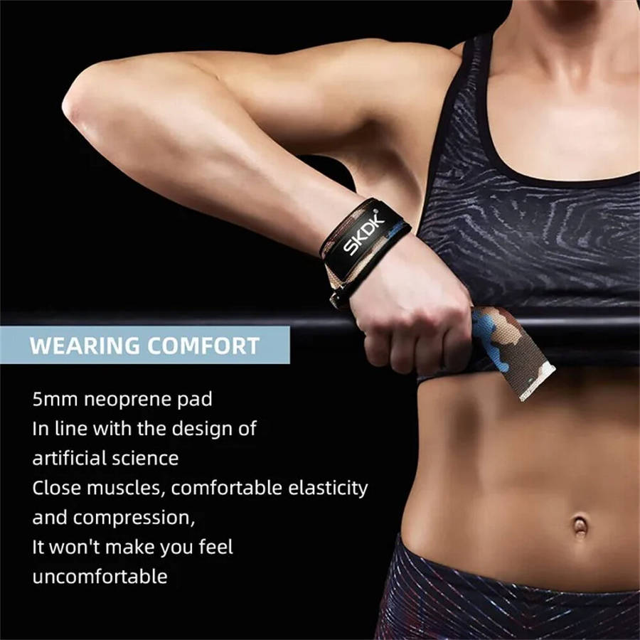 Green - SKDK 1 Pair Weightlifting Straps Sports Padded Hand Grip Support Silicone Anti-slip Wristban