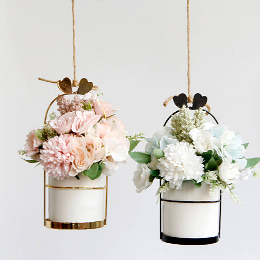 L-shape - Nordic Vase Hanging Basket Wrought Iron Flower Pot Hanging Iron Frame Flower Stand Hydropo