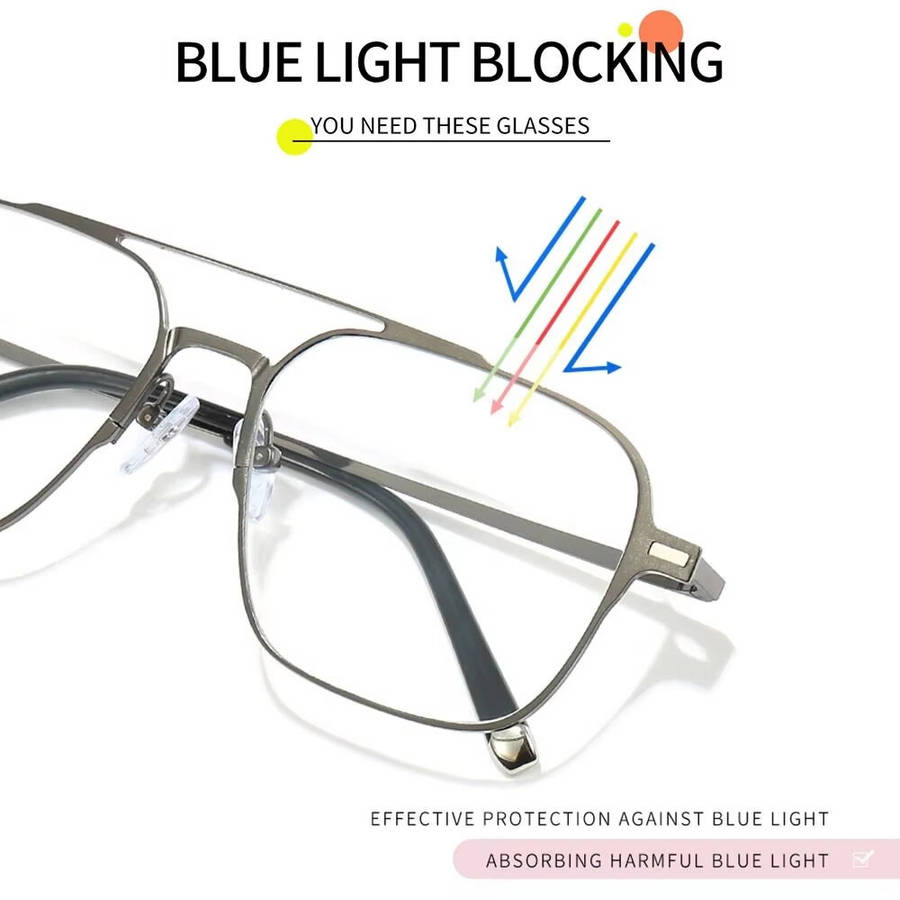Gun Gray - 3 In 1 Magnetic Anti-blue Light Eyeglass with HD Polarized | Night Vision Lenses UV-resis