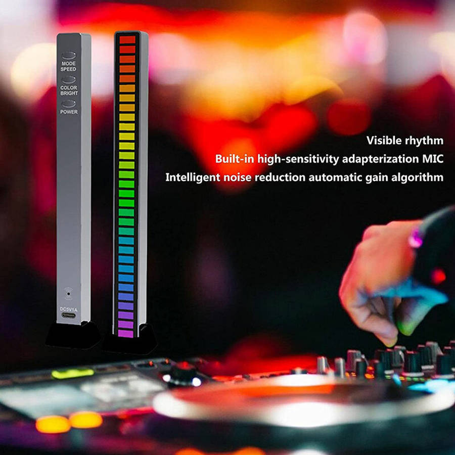 2pcs - RGB Pickup Lights Sound Control LED Light Smart App Control Color Rhythm Ambient Lamp For Car