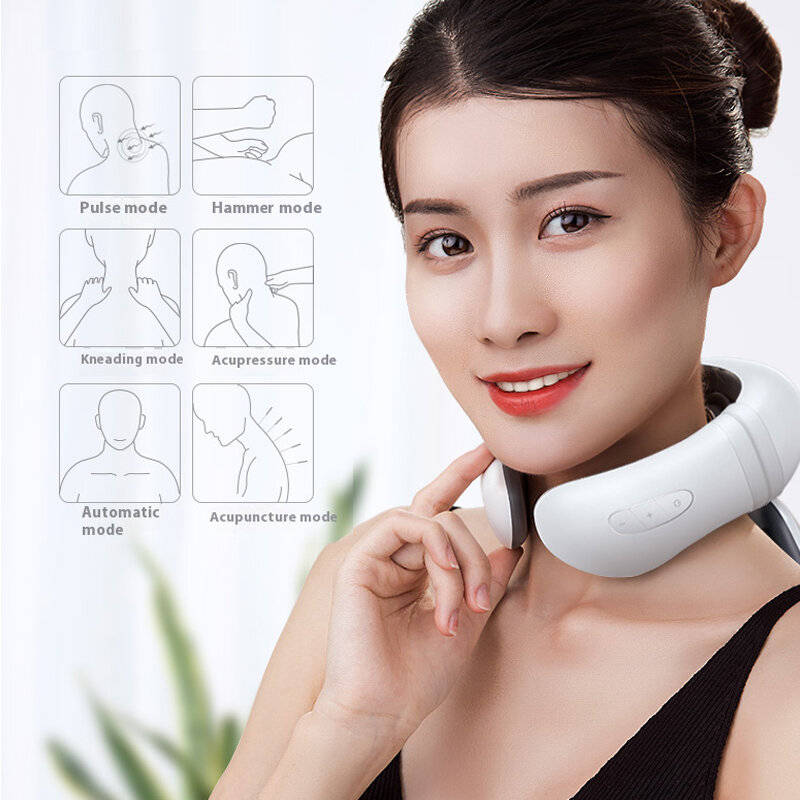 White - KONKA H99 Neck Massager 15 Intensity Levels 6 Massage Modes USB Rechargeable Shoulder Neck M
