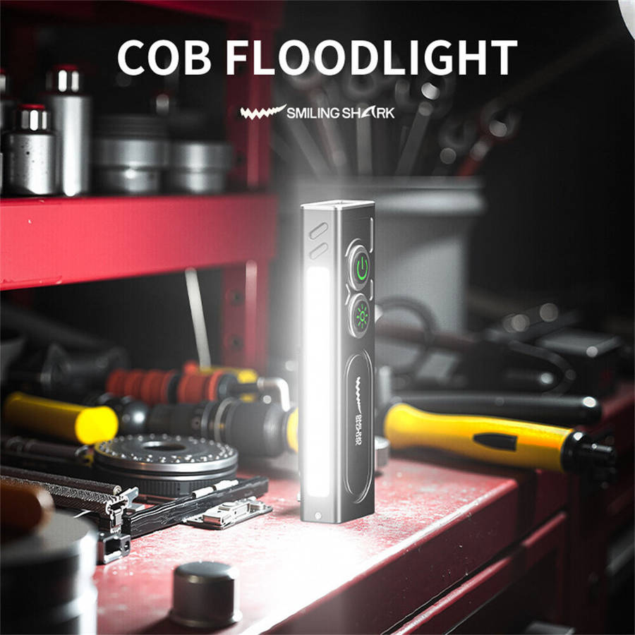 Black - SMILING SHARK Multifunctional Type-C Rechargeable Flashlight With Green Beam Light UV Light