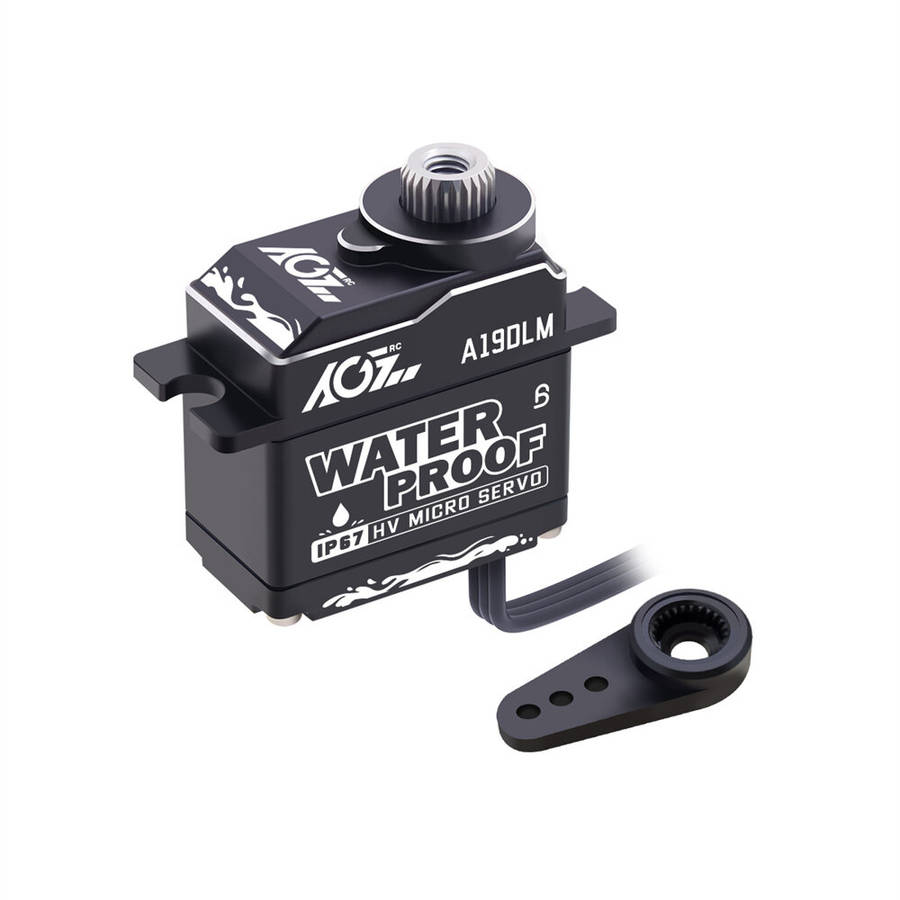 Black - AGFRC A19DLM High-speed IP67 Waterproof 4KG HV Micro RC Digital Servo Steering for RC off-ro