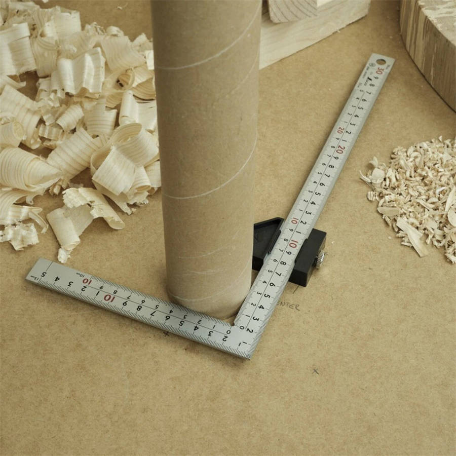 #C - Shinwa 90 Degree Angle Ruler Metric 8 Scales Carpentry Multifunctional Square Stainless Steel A
