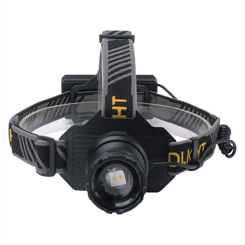 Black - SEEKNITE 500M Distance Smart Sensor LED Headlamp Spotlight/Floodlight Zoom, Yellow/White Lig