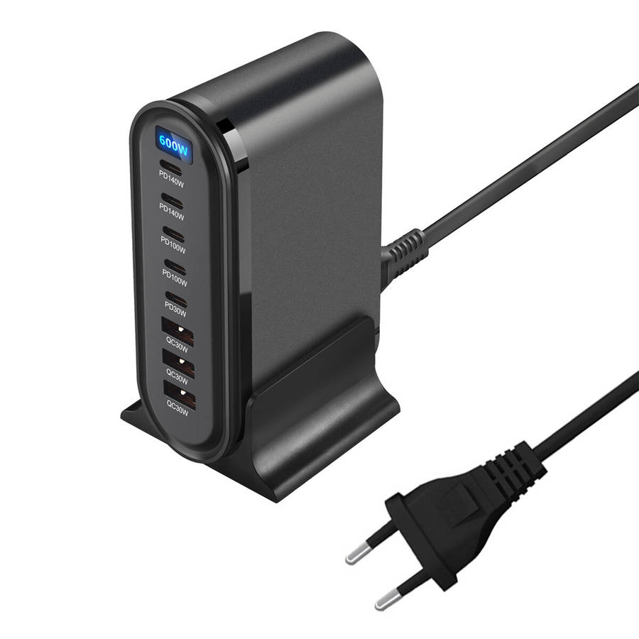 Black & US Plug - [GaN Tech] Bakeey YMX-613 600W 8-Port USB PD Charger 3USB-A+5USB-C PD QC Fast Char