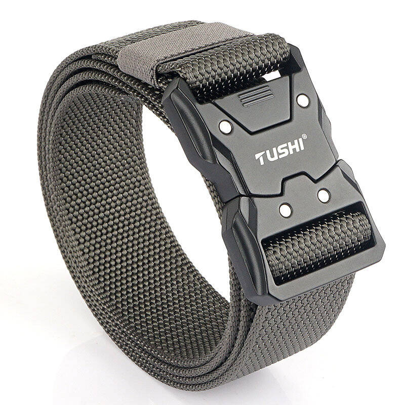 Navy Blue - 1Pc Popvcly Belt Metal Buckle Quick Release Belt Casual Tooling Training Belt Men's Pant