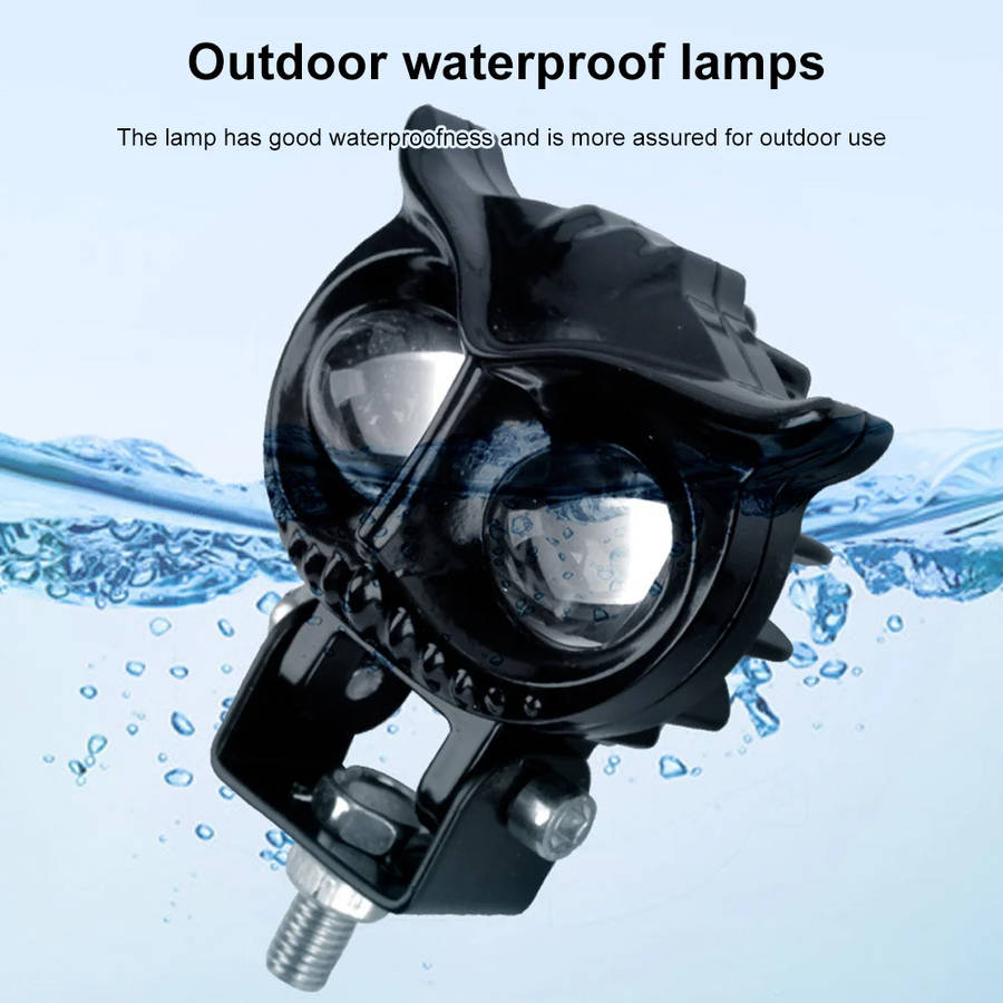 8-80V Dual Color LED Motorcycle Electric Headlight Yellow & White Waterproof Motorcycle Headlight Fo