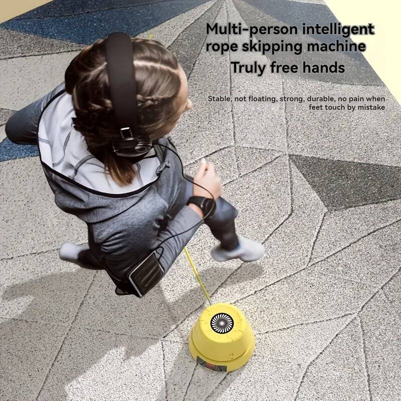 Yellow - KALOAD Smart Jump Rope Skipping Machine Wireless Remote Control Type-C Charging Auto Digita